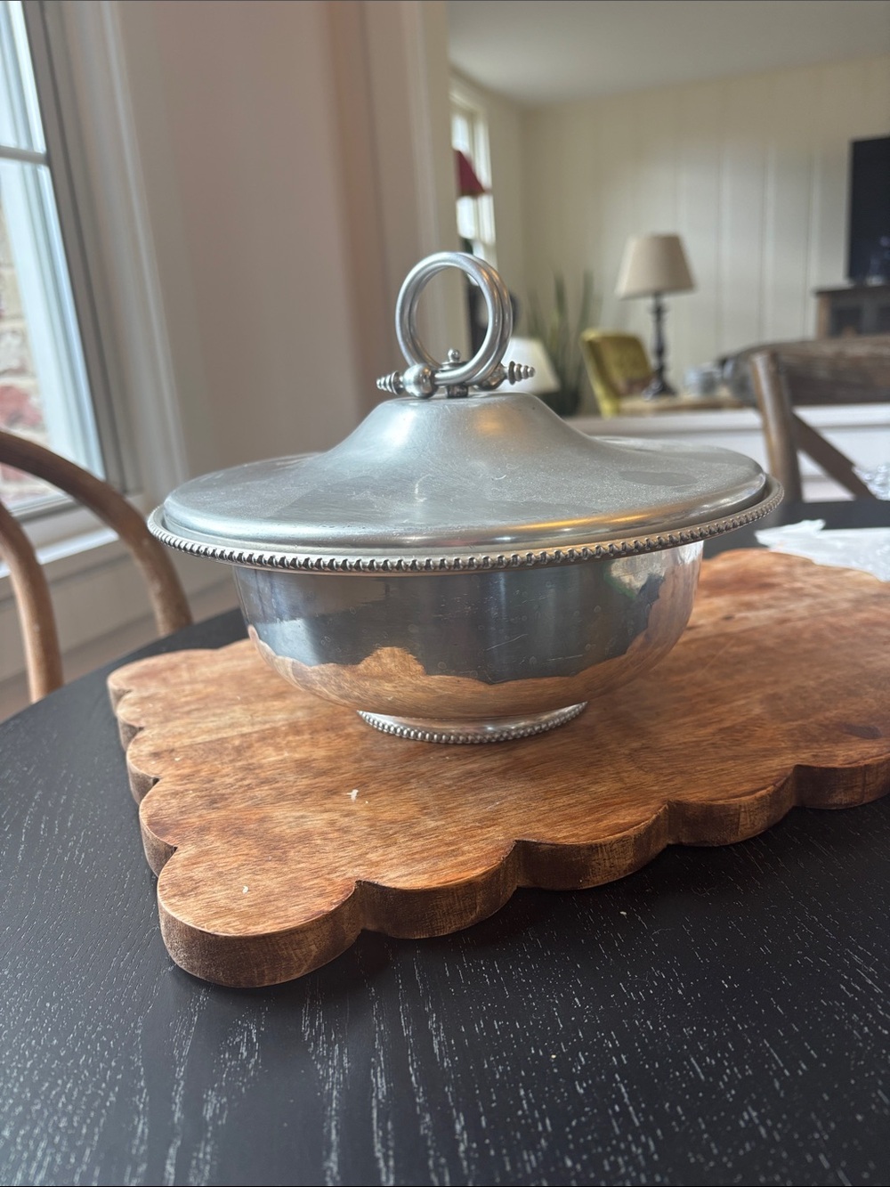 Vintage Buenilum Aluminum Covered Serving Bowl Casserole Mid Century
